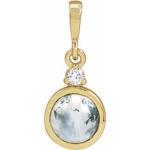 14K Yellow Gold 6 mm .03 CT Natural Diamond Pendant