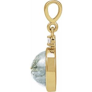 14K Yellow Or White Gold 8 mm .03 CT Natural Diamond Pendant