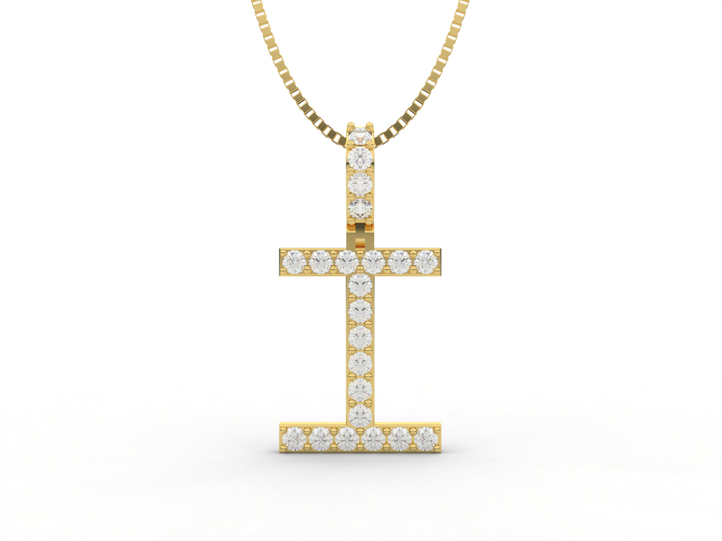 14K Yellow Gold Lab Grown Diamond Initial Charm