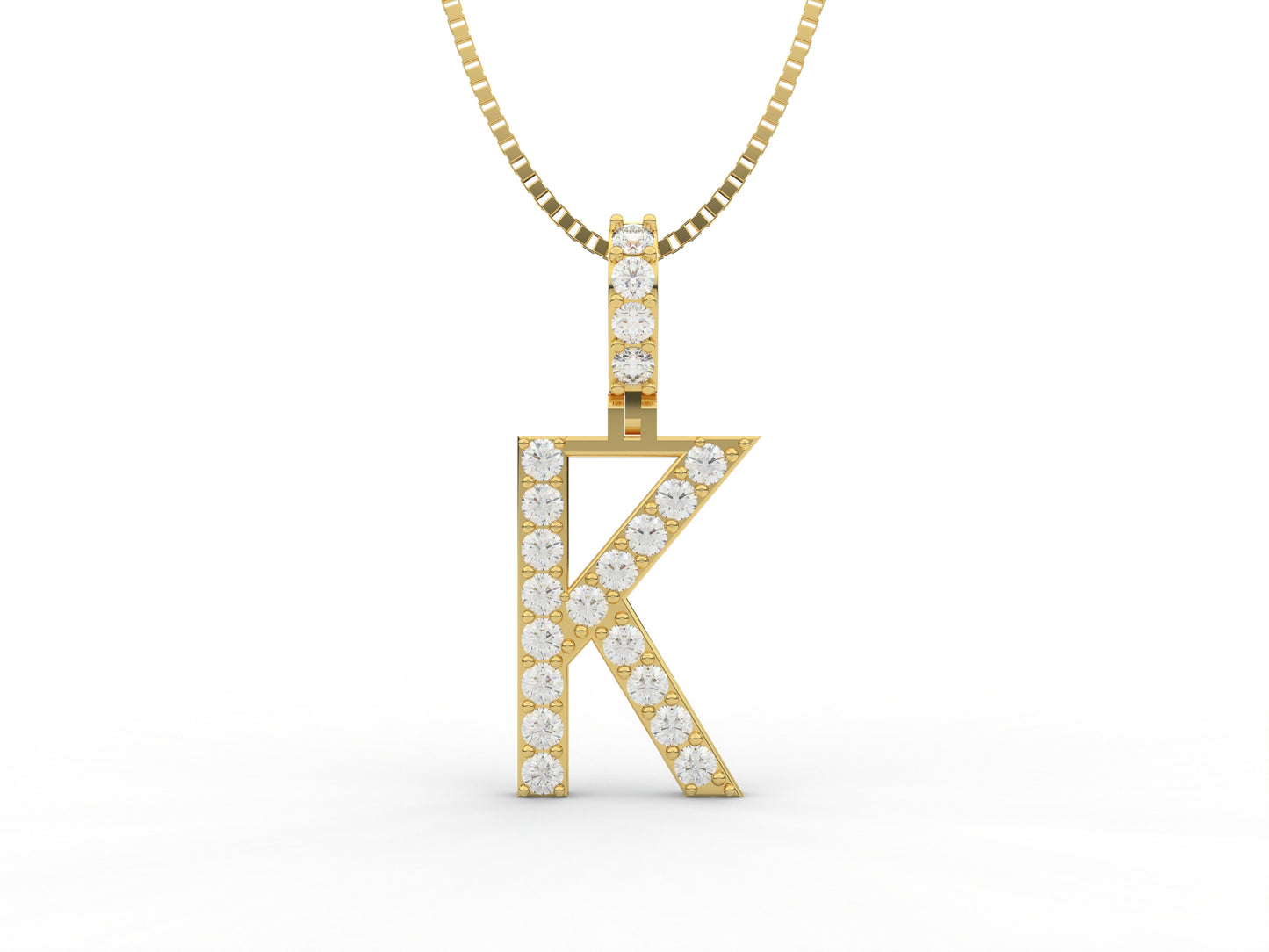 14K Yellow Gold Lab Grown Diamond Initial Charm