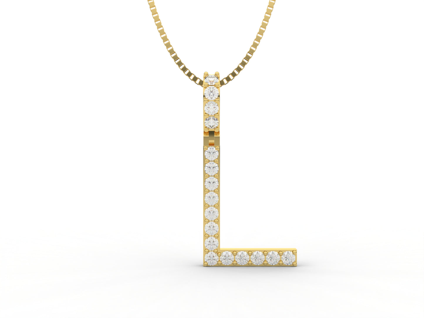 14K Yellow Gold Lab Grown Diamond Initial Charm