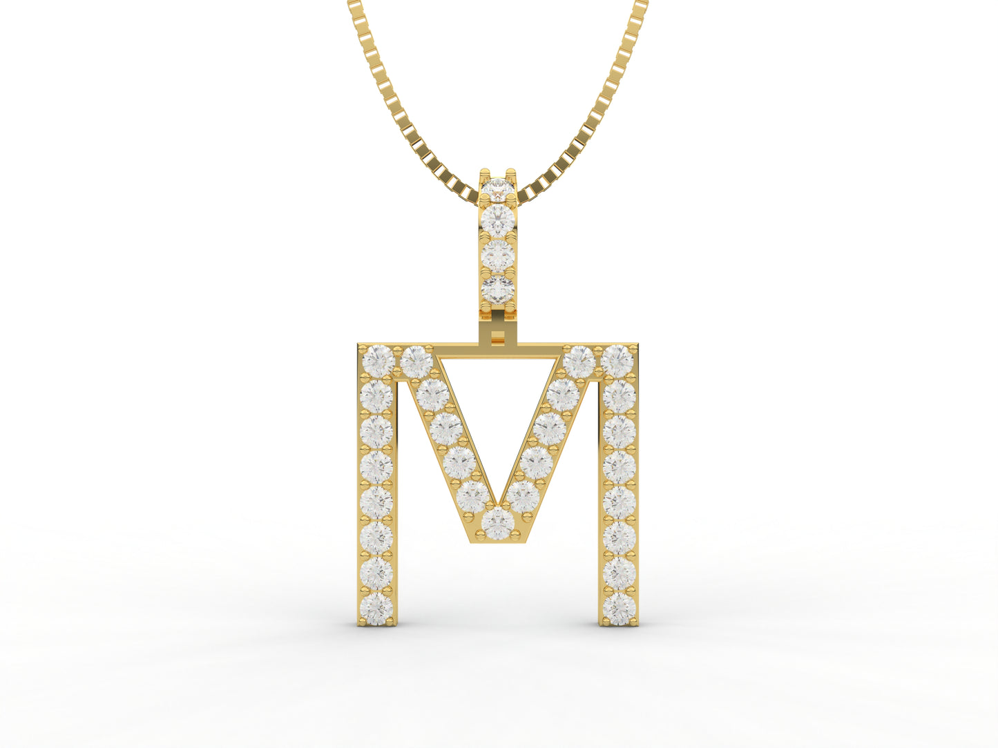 14K Yellow Gold Lab Grown Diamond Initial Charm