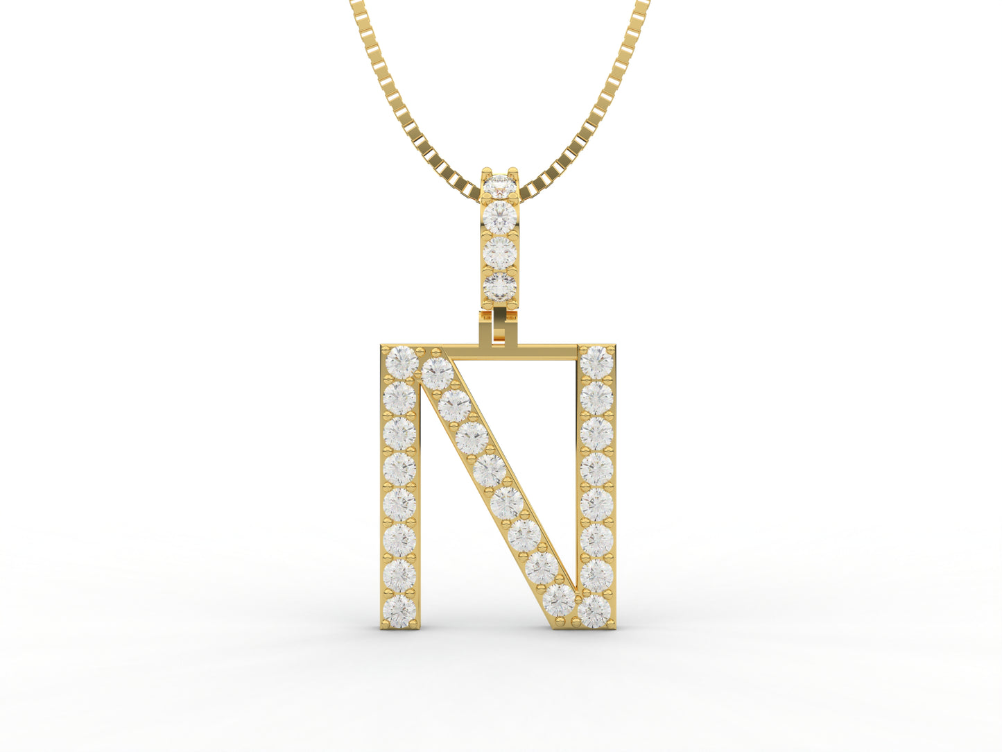 14K Yellow Gold Lab Grown Diamond Initial Charm