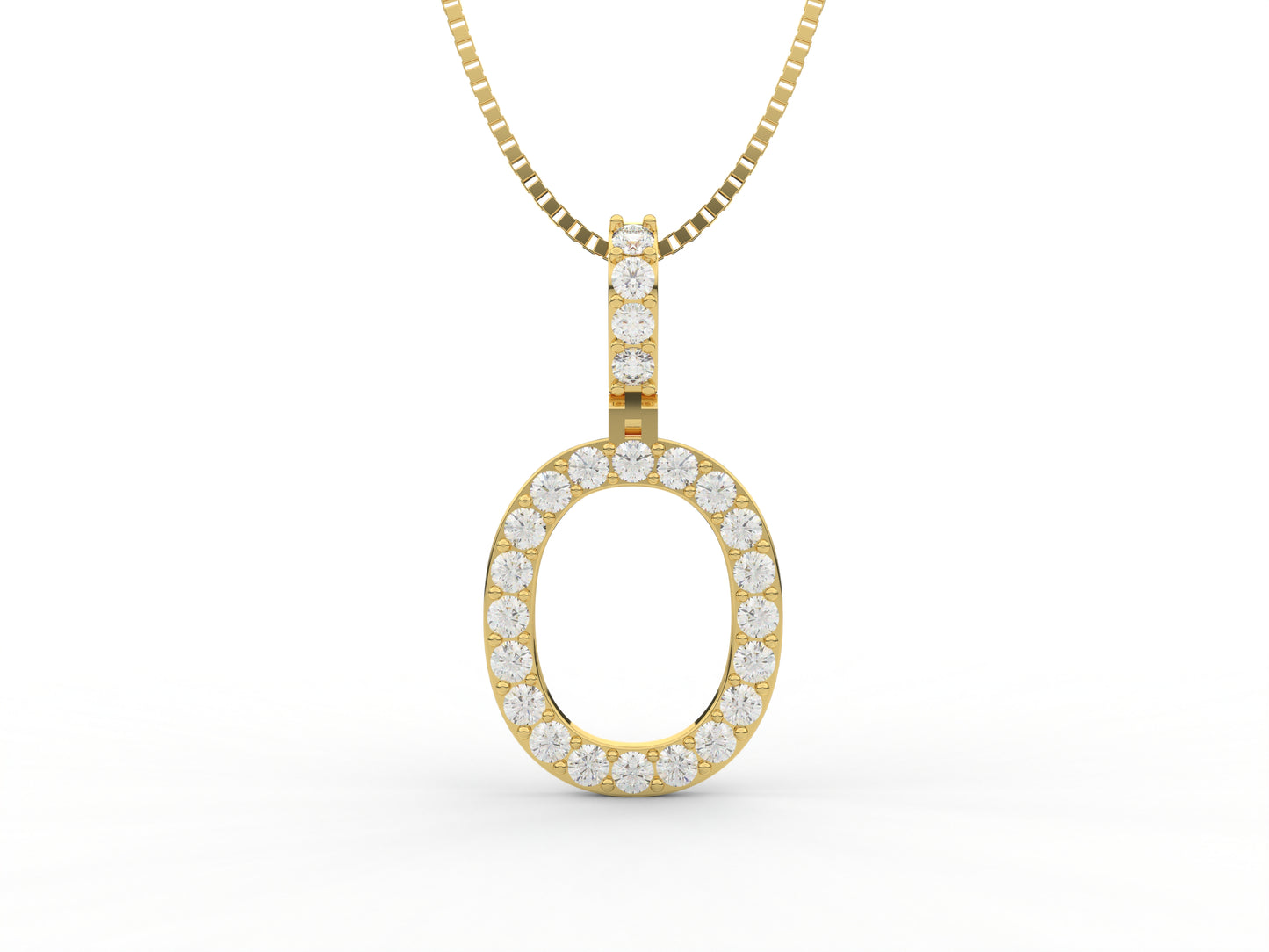 14K Yellow Gold Lab Grown Diamond Initial Charm