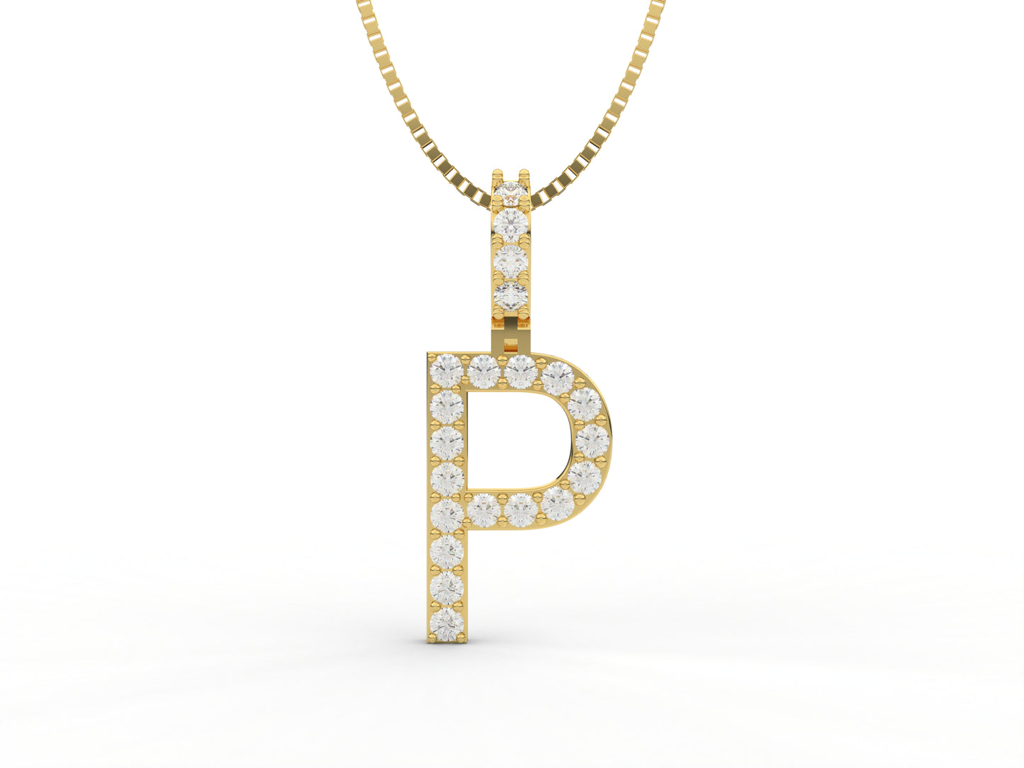 14K Yellow Gold Lab Grown Diamond Initial Charm