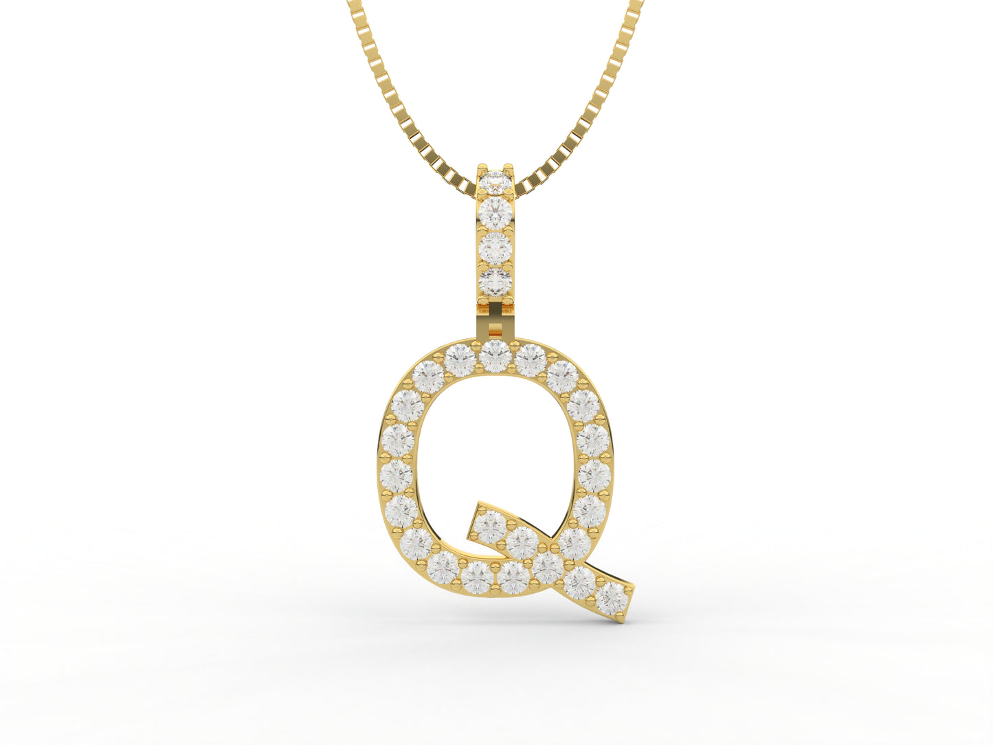 14K Yellow Gold Lab Grown Diamond Initial Charm