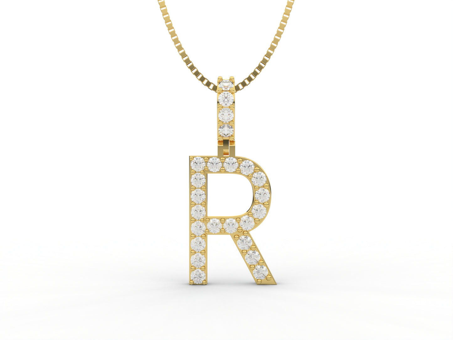 14K Yellow Gold Lab Grown Diamond Initial Charm