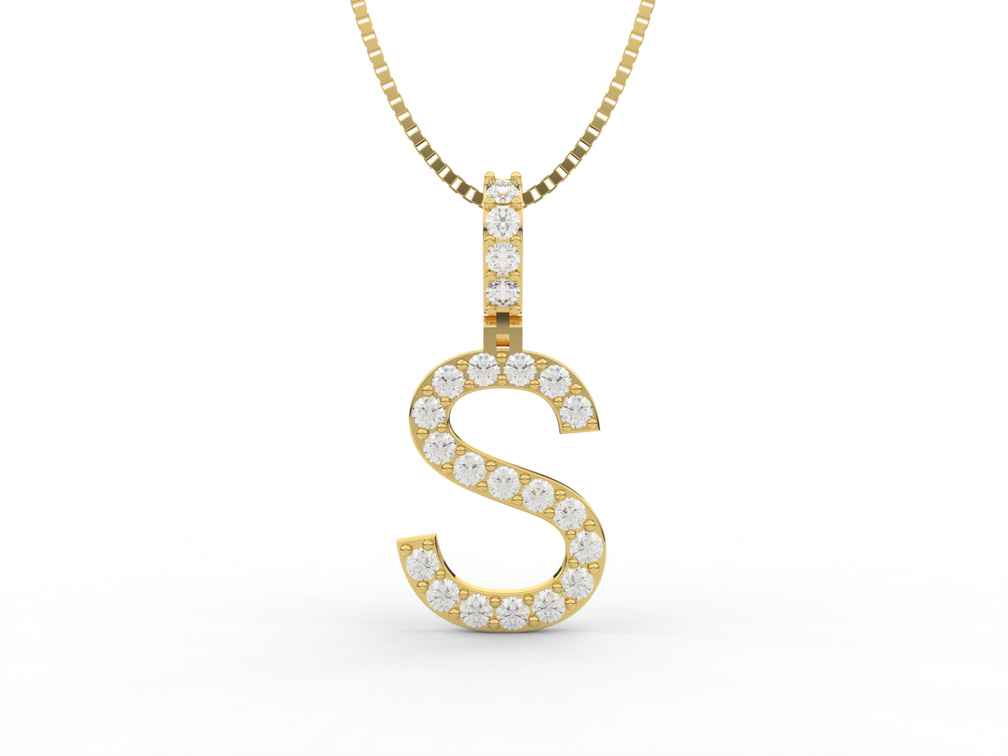 14K Yellow Gold Lab Grown Diamond Initial Charm