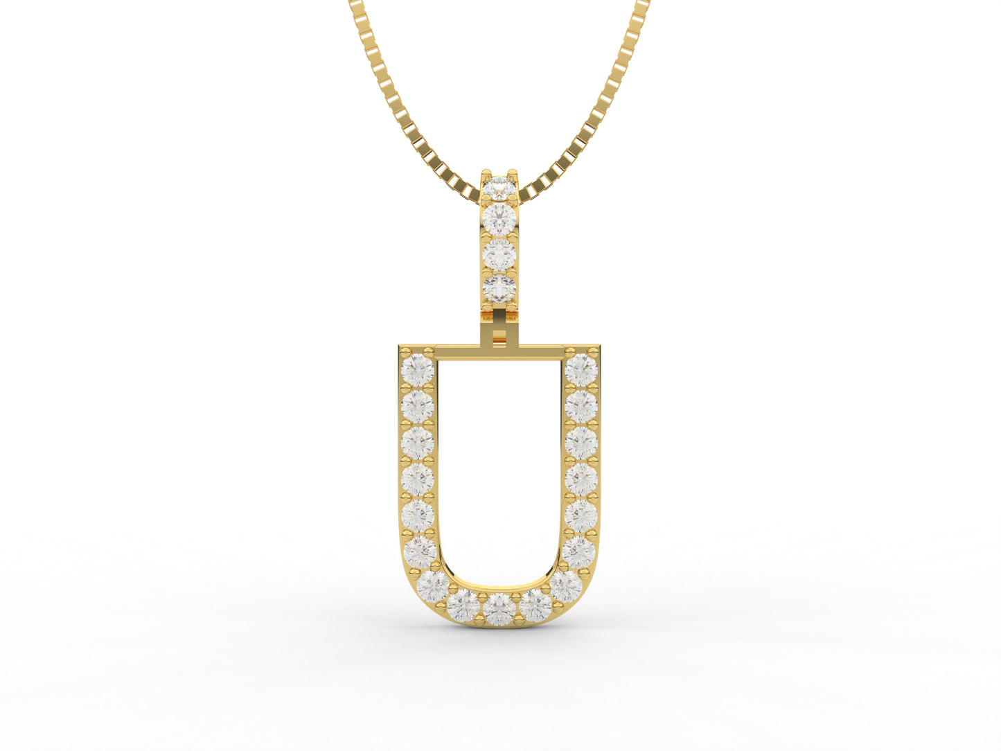 14K Yellow Gold Lab Grown Diamond Initial Charm
