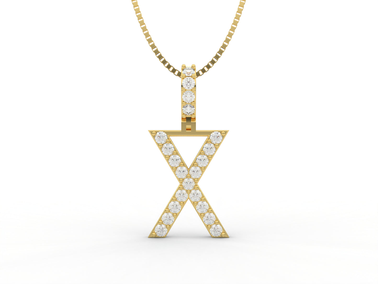 14K Yellow Gold Lab Grown Diamond Initial Charm