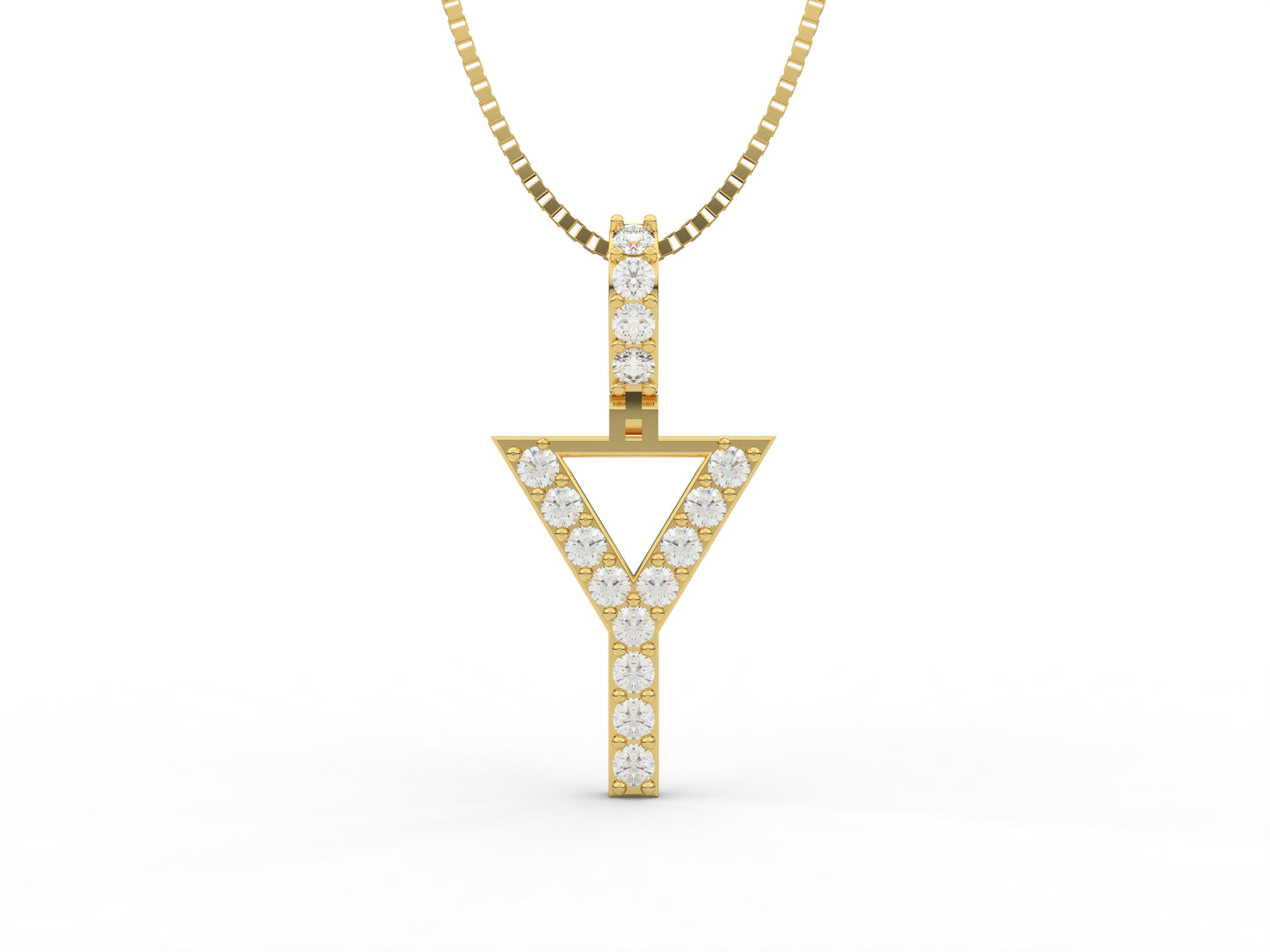 14K Yellow Gold Lab Grown Diamond Initial Charm