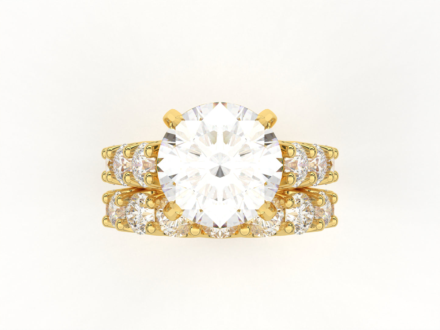 14K Yellow Or White Gold Lab Grown Diamond Ladies Ring Round