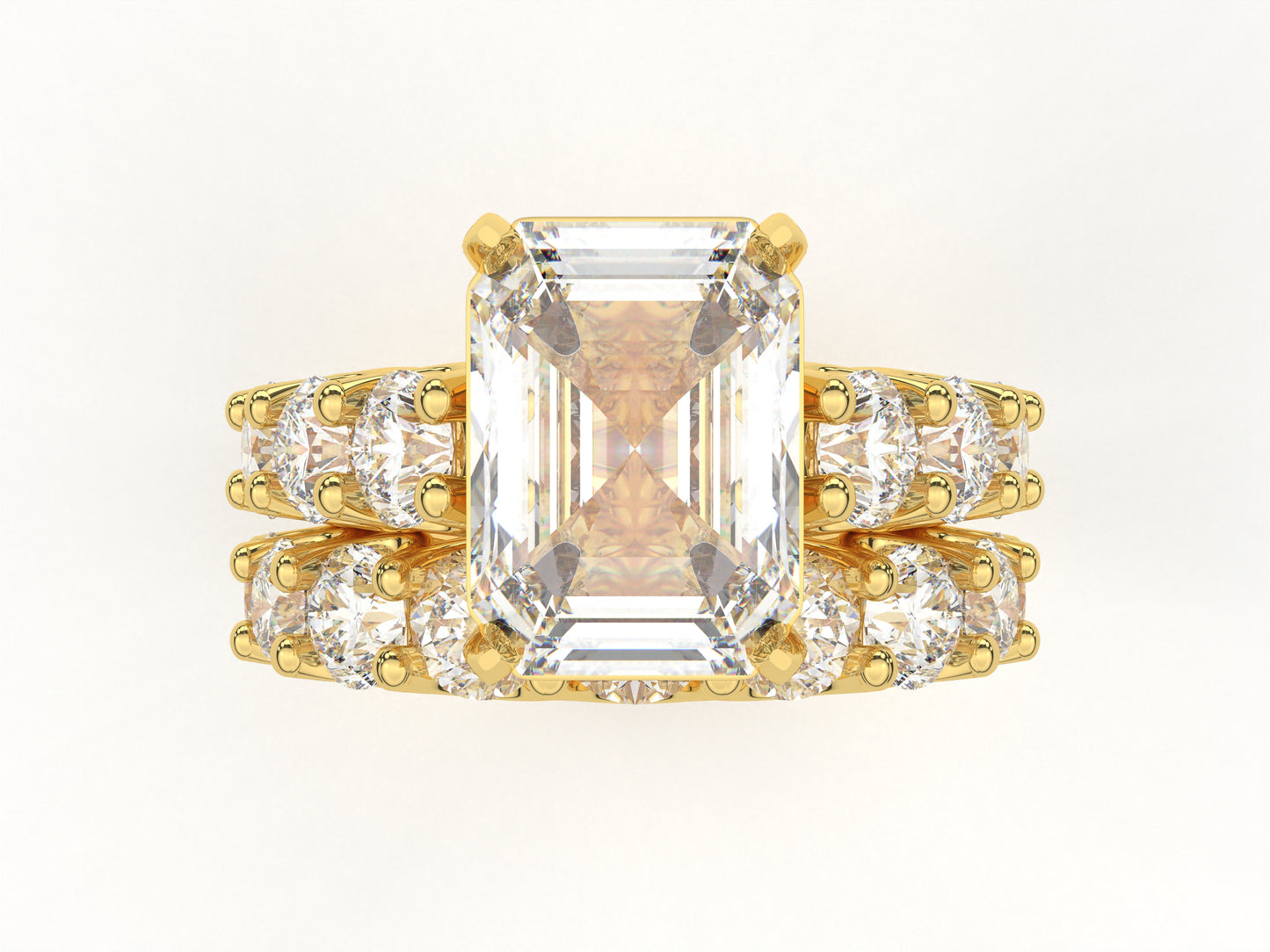 14K Yellow Or White Gold Lab Grown Diamond Ladies Ring Emerald