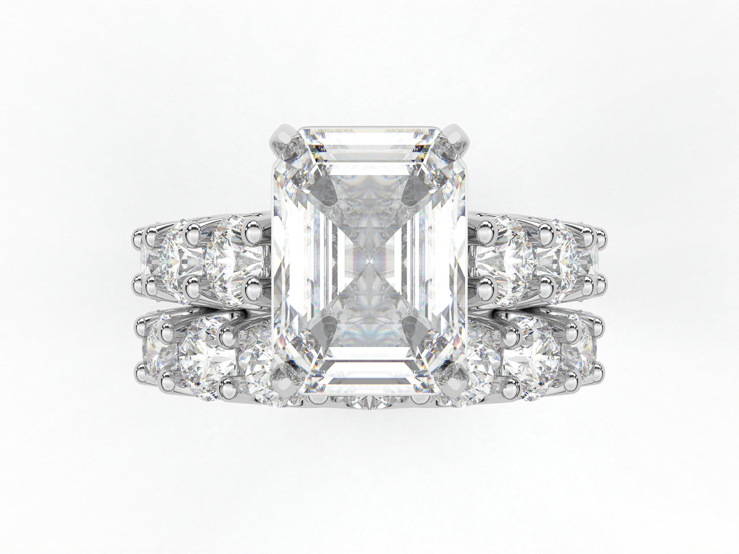 14K Yellow Or White Gold Lab Grown Diamond Ladies Ring Emerald