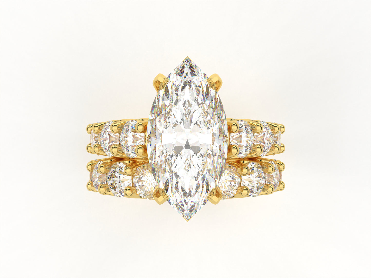 14K Yellow Or White Gold Lab Grown Diamond Ladies Ring Marquise