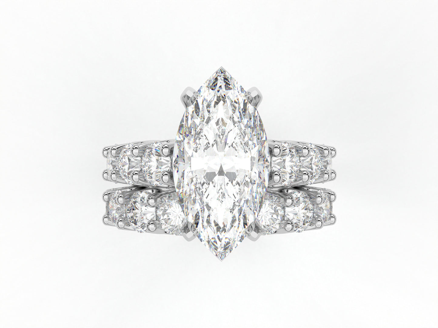 14K Yellow Or White Gold Lab Grown Diamond Ladies Ring Marquise