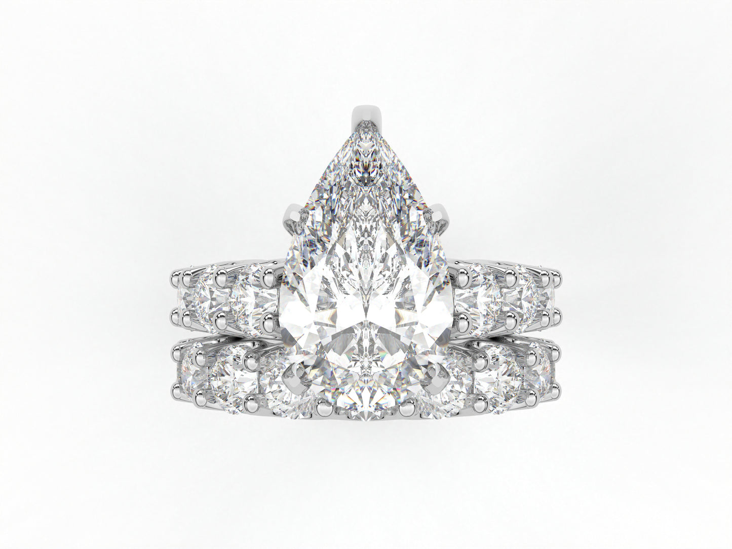 14K Yellow Or White Gold Lab Grown Diamond Ladies Ring Pear
