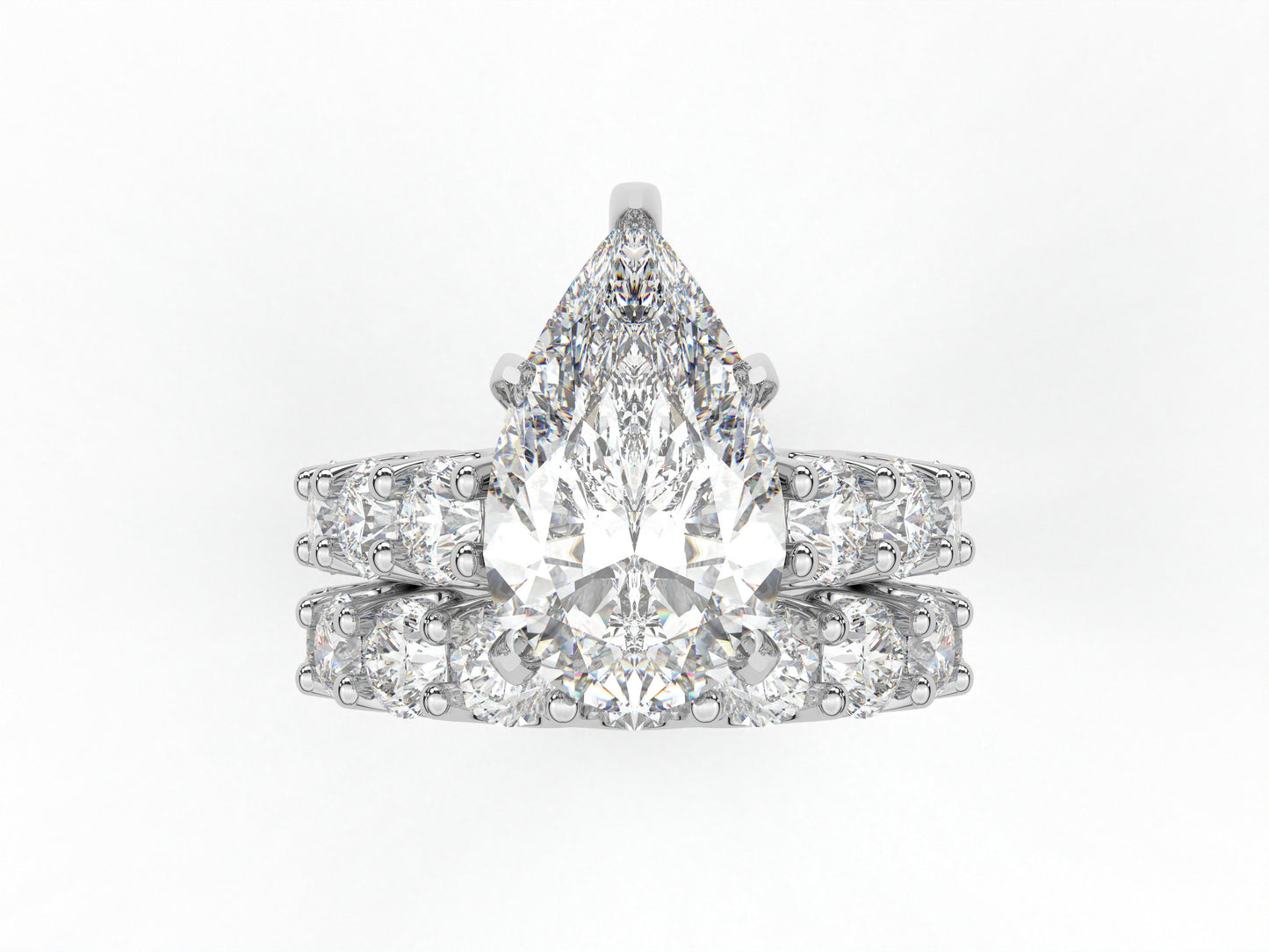 14K Yellow Or White Gold Lab Grown Diamond Ladies Ring Pear