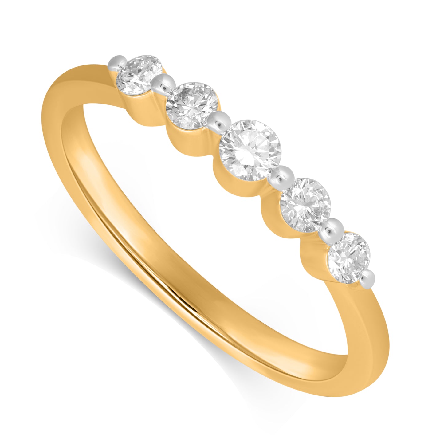 14K Yellow Or White Gold Lab Grown Diamond Ladies Band