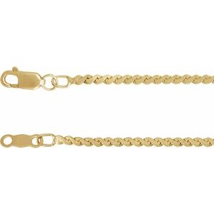 14K Yellow Gold-Filled Lobster Clasp Serpentine Chain, Length: 7 In, Width: 1.7 Mm
