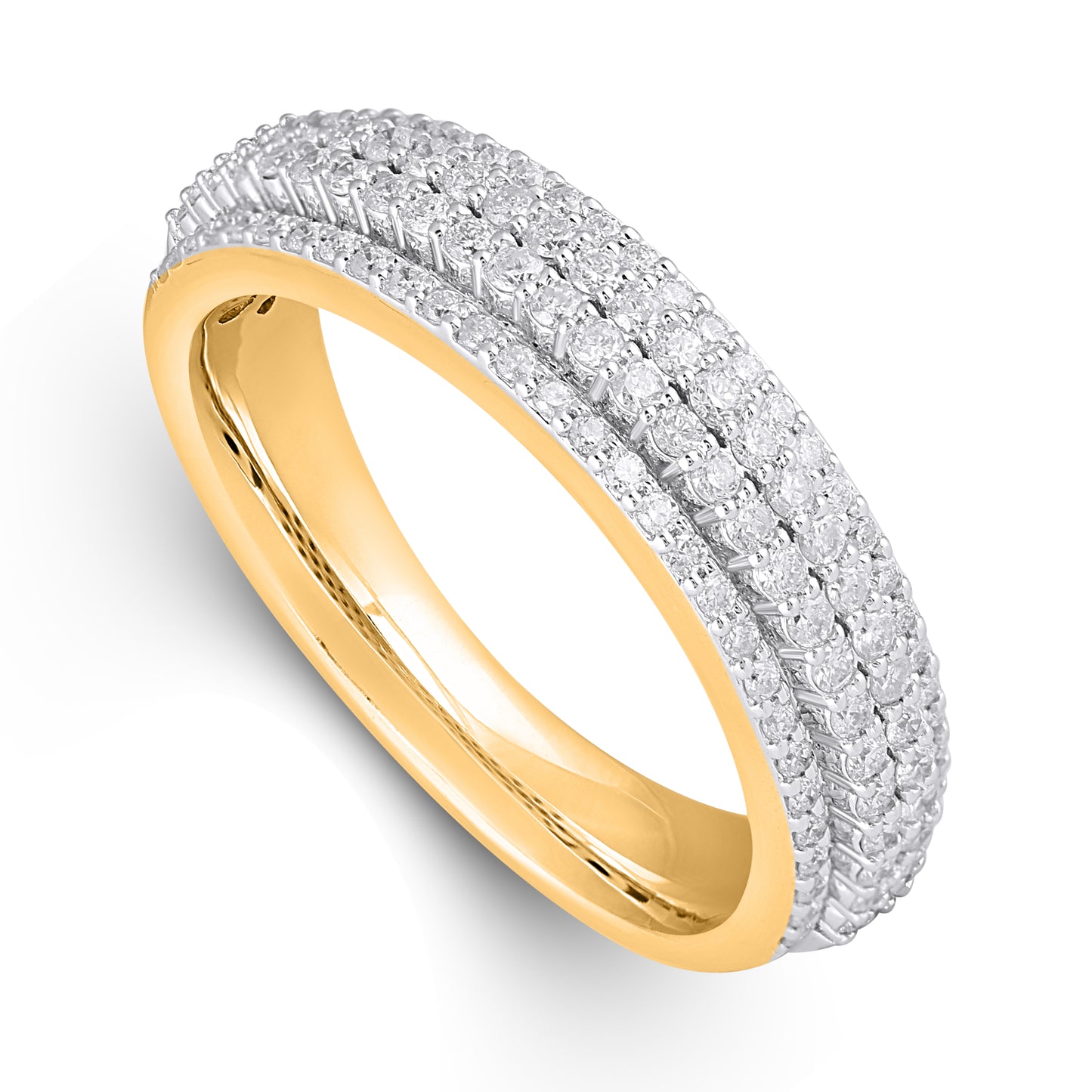 14K Yellow Gold Lab Grown Diamond Mens Band