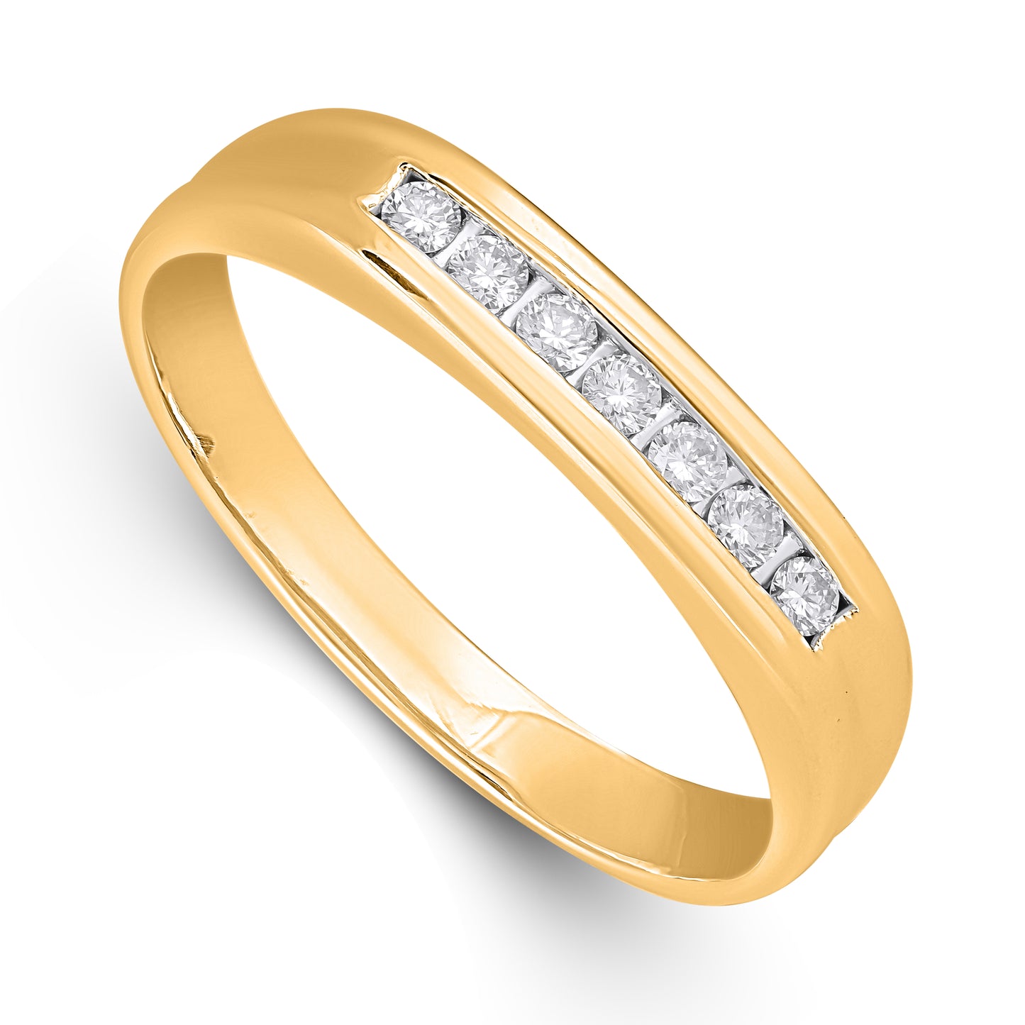 14K Yellow Gold Lab Grown Diamond Mens Band