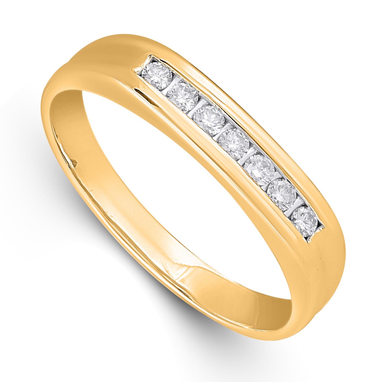 14K Yellow Gold Lab Grown Diamond Mens Band