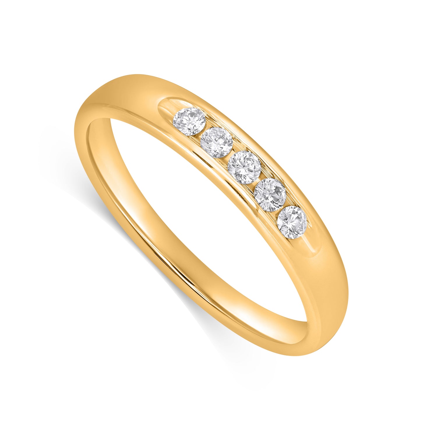 14K Yellow Gold 0.25 Cttw Lab Grown Diamond Mens Band