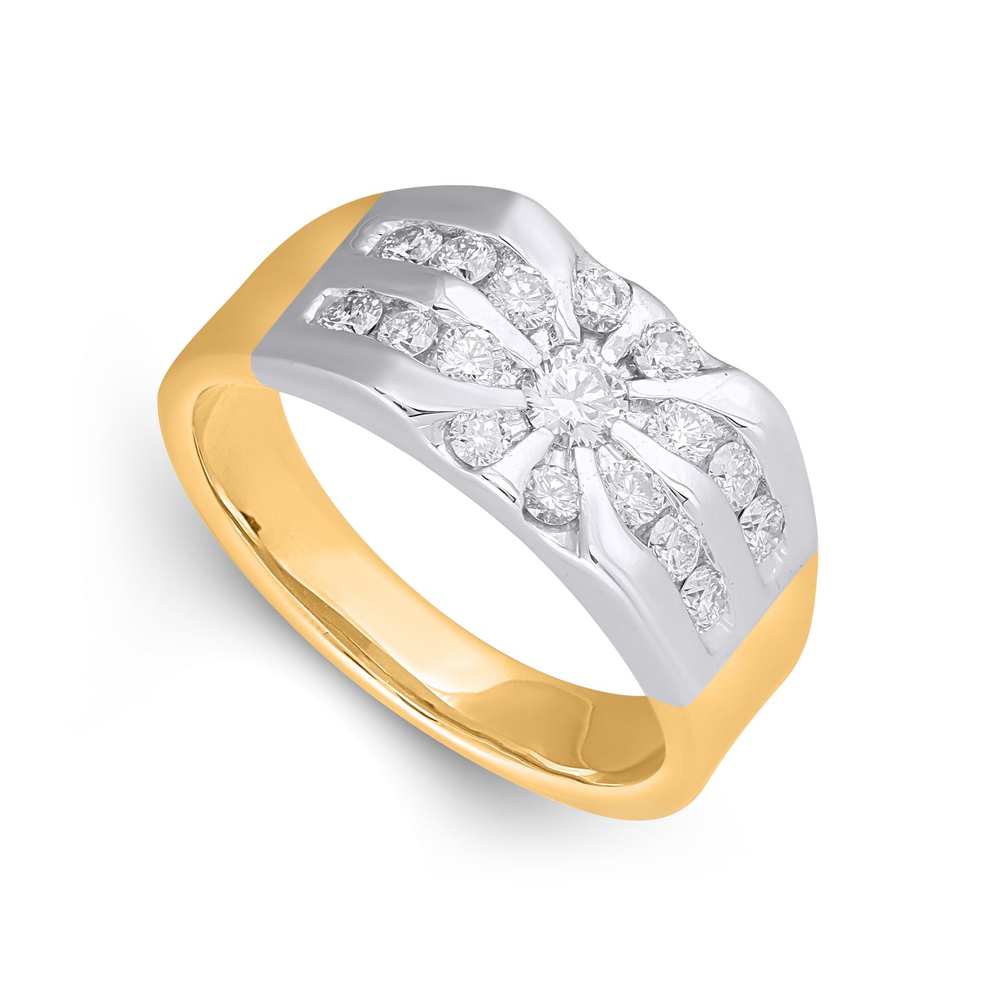 14K Yellow Gold 0.50 Cttw Lab Grown Diamond Mens Band