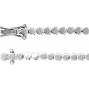 Sterling Silver  Geometric Line Bracelet, Length: 7 In
