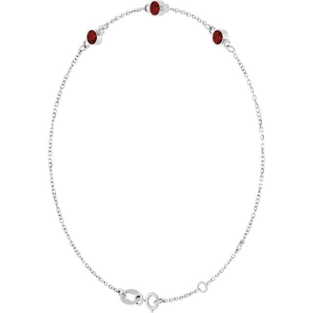 14K Yellow Gold Or Sterling Silver 3-Stone Round 3 Mm 25.9 X 1.7 Mm 6 1/2-7 1/2 In Polished Natural Bezel-Set Bracelet
