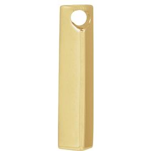 14K Yellow Or White Or Rose Gold Or Sterling Silver Or Platinum Polished Engravable Three-Sided Bar Pendant