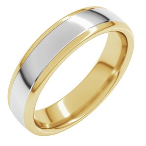14K Yellow/White 5 mm Comfort-Fit Standard Weight European-Style Band