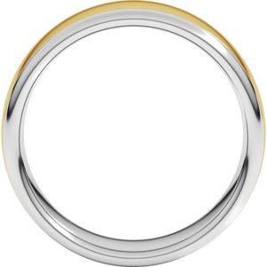 14K White/Yellow Gold 7 mm Comfort-Fit Standard Weight European-Style Band Size 10