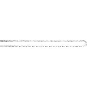 Sterling Silver Lobster Clasp Puffed Oval Cable Chain, Length: 18 In, Width: 3.9 Mm