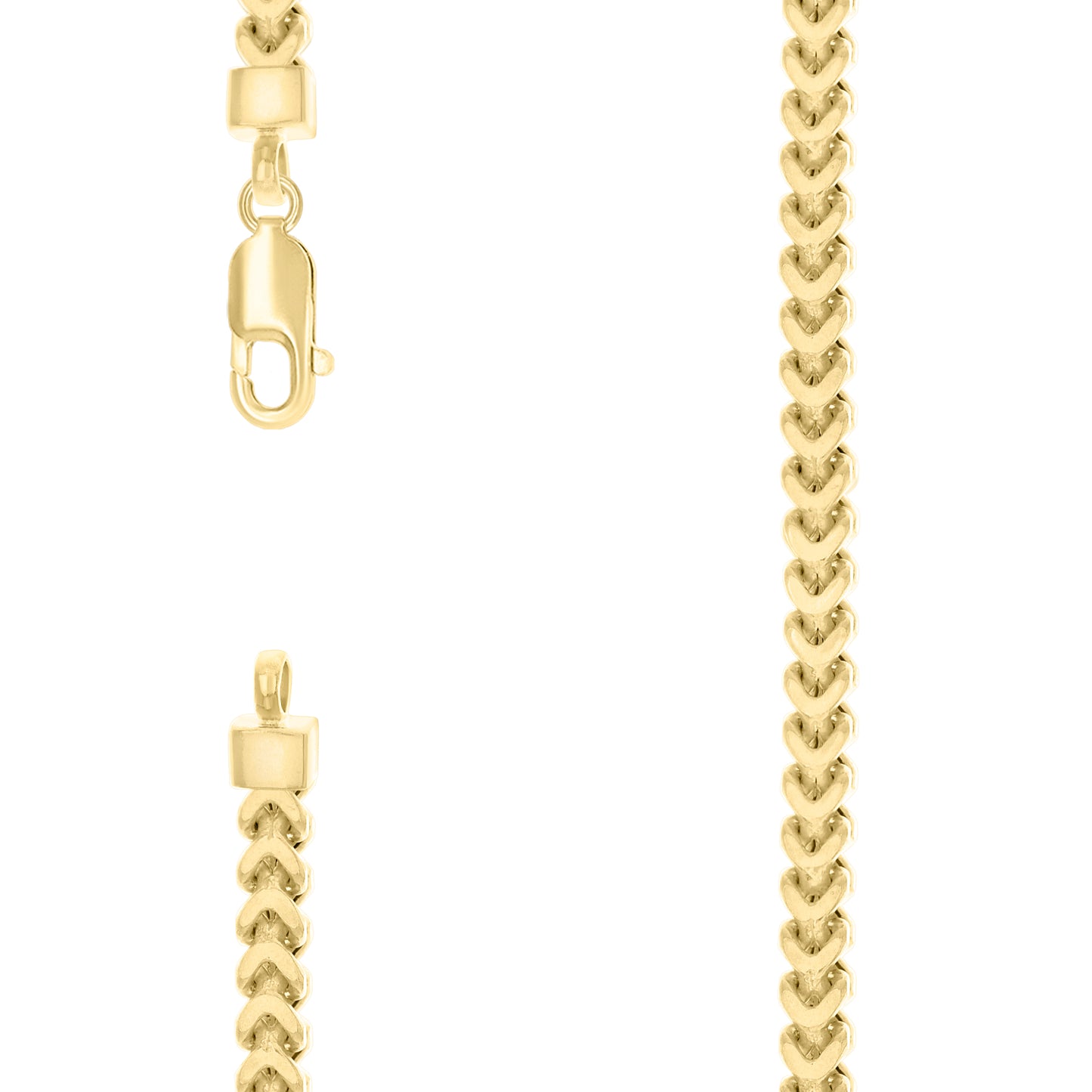 Sterling Silver Rose Tone Or Yellow Tone Hollow Franco Chain