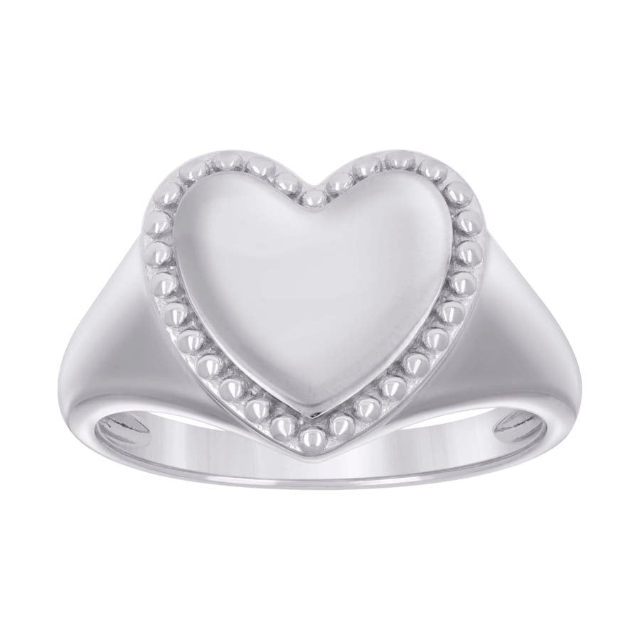 Sterling Silver Women's Heart Bridal Anniversary Wedding Engagement Band Ring