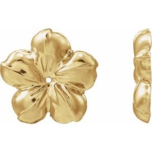 14K Yellow Gold Pair Polished Floral-Inspired Earring Jackets
