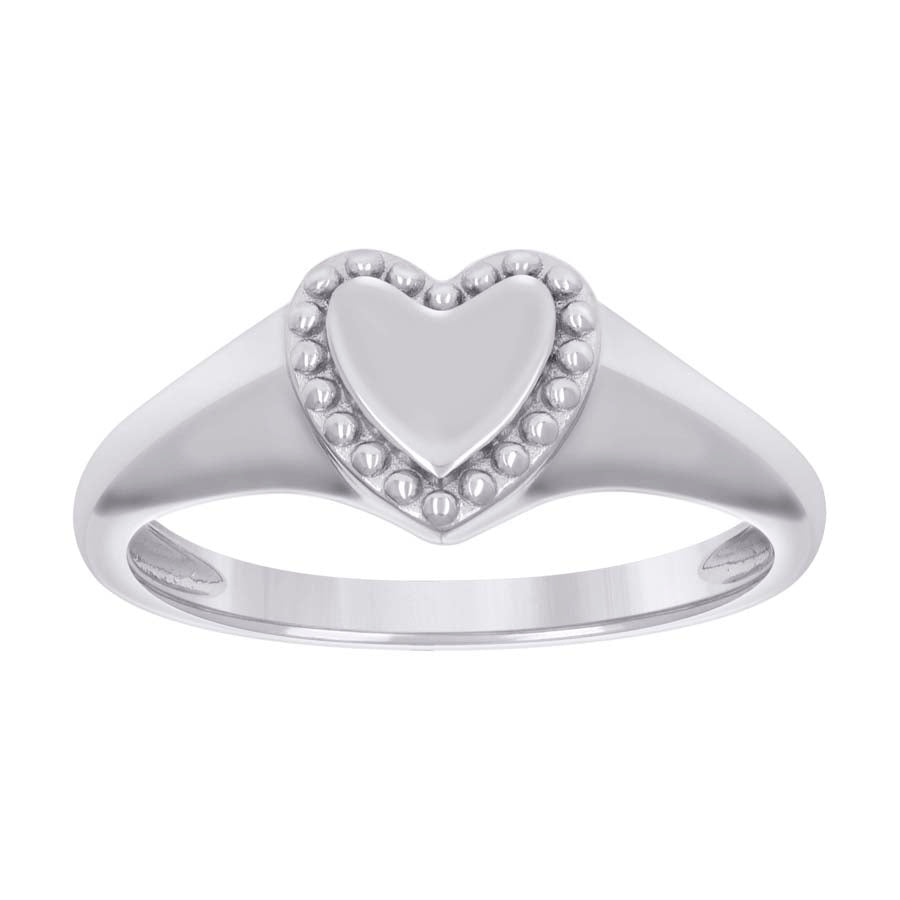 Sterling Silver Women's Heart Bridal Anniversary Wedding Engagement Band Ring