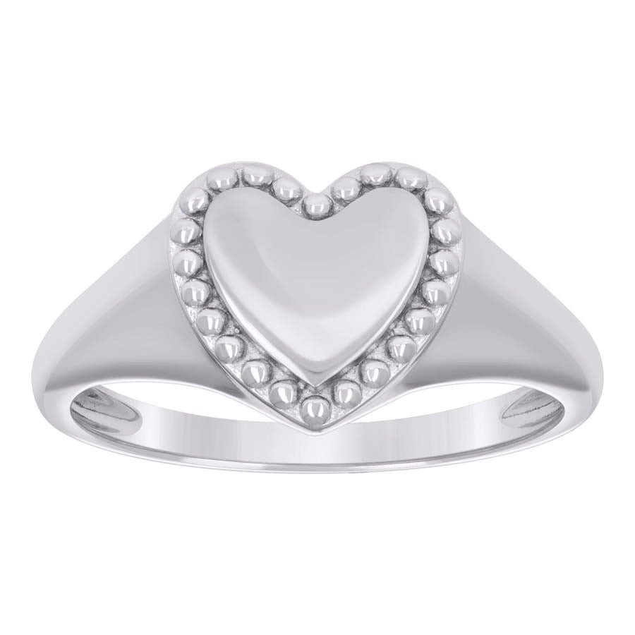 Sterling Silver Women's Heart Bridal Anniversary Wedding Engagement Band Ring