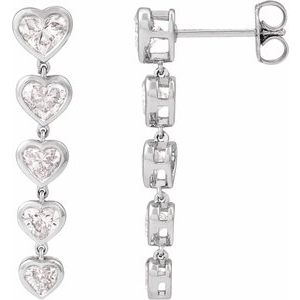 14K White Gold Heart 4.5 X 5.3 Mm 2 3/4 Ctw Lab-Grown Diamond Dangle Earrings