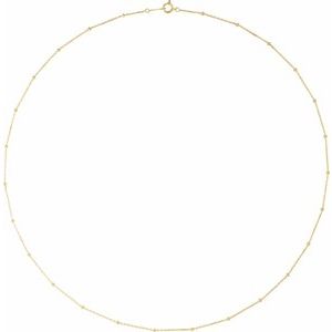 10K Yellow Gold Satellite Bead Cable Chain, Length: 24 In, Width: 1.7 Mm