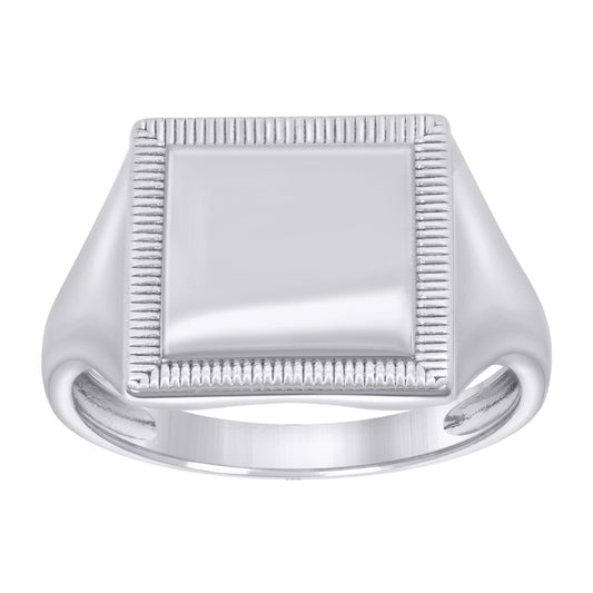 925 Sterling Silver Womens Square Statement Ring