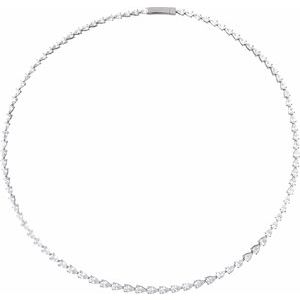 14K White Gold Pear 4.7 X 3.1Mm G-H Si 10 Ctw Lab-Grown Diamond Line Necklace, Length: 16 In