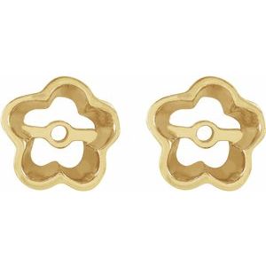 14k Yellow Or White Gold 4.3 Mm Polished Floral-Inspired Earring Jackets
