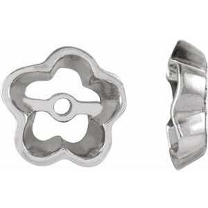 14k Yellow Or White Gold 4.3 Mm Polished Floral-Inspired Earring Jackets