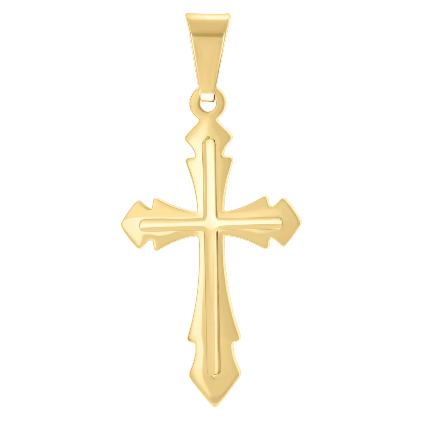Stainless Steel Black-tone Or Yellow Tone Mens Cross Religious Charm Pendant