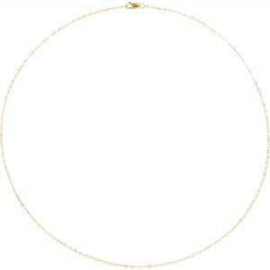 14K Yellow Gold Flat Heart Chain, Length: 20 In, Width: .8 Mm