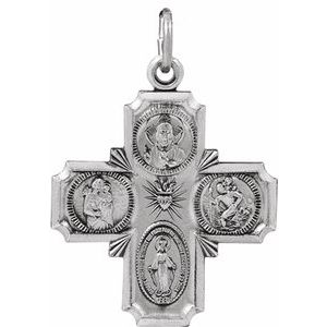 Sterling Silver 25 X 24 Mm Polished 4-Way Cross Medal