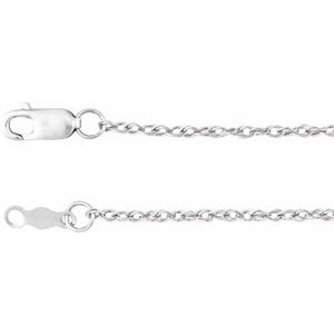 10K Yellow Or White Or Rose Gold 1.25 mm Rope Chain